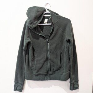Lole Hunter Green Scuba Style Zip Up Hoodie Women's M Athleisure 24 Inch L